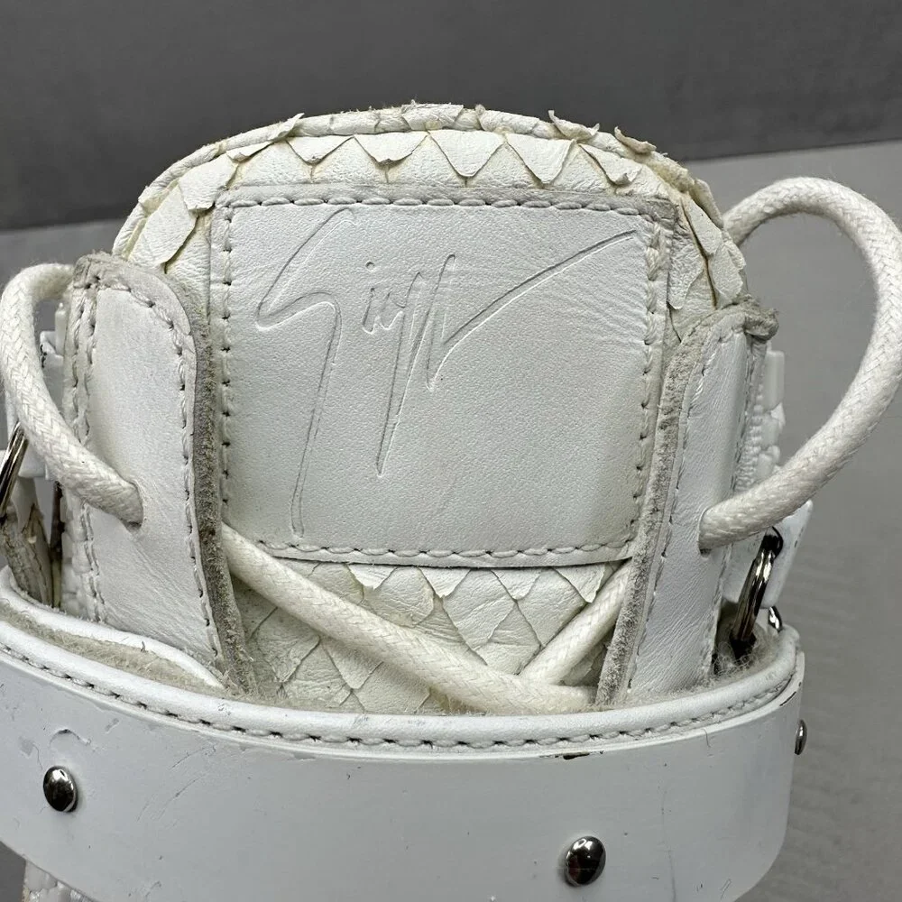 Giuseppe Zanotti May London Womens Size‎ 7.5 (EU 37) Shoes White Python Leather
